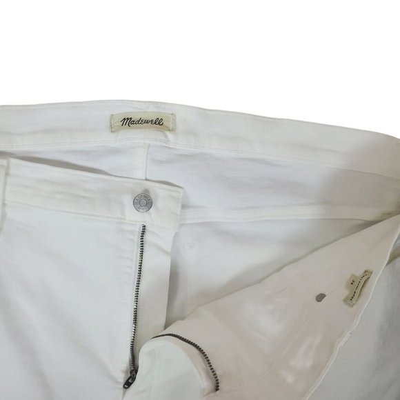 MADEWELL Cali Demi-Boot Raw Hem Jeans Womens Plus Size 36 White Stretch - Picture 4 of 11